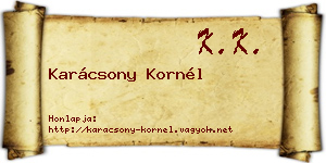 Karácsony Kornél névjegykártya