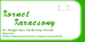 kornel karacsony business card