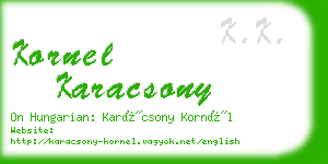 kornel karacsony business card